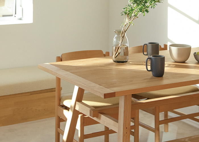 UNIT DINING TABLE with VIBO - MOMO NATURAL